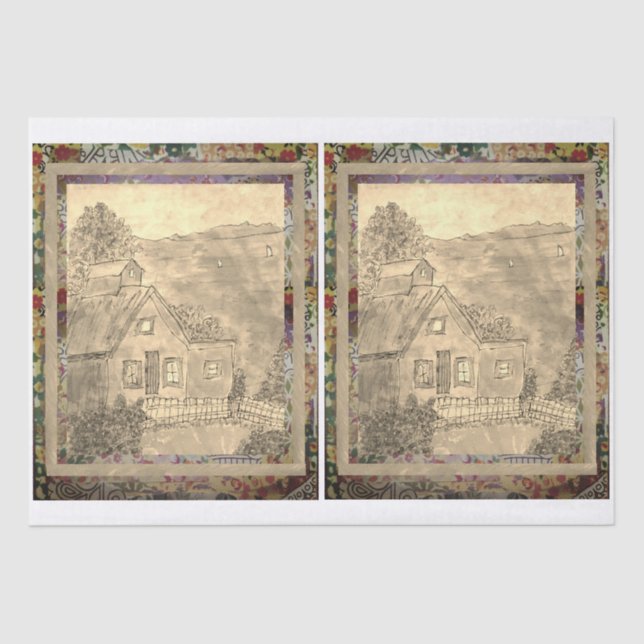 Papier Mousseline Cabine sur le lac (Recto)