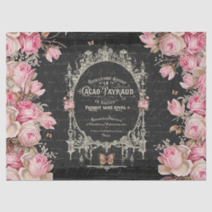 Papier Mousseline Cacao Chaud et Rose Papillons roses Découpage