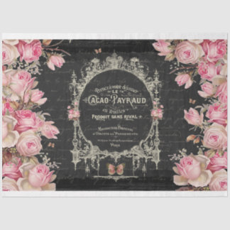 Papier Mousseline Cacao Chaud et Rose Papillons roses Découpage