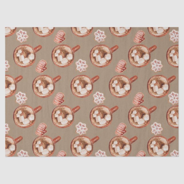 Papier Mousseline Cacao Et Cookies Rustiques Kraft (Recto)