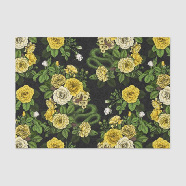 Papier Mousseline Caché en rose, jaune et vert (Recto)