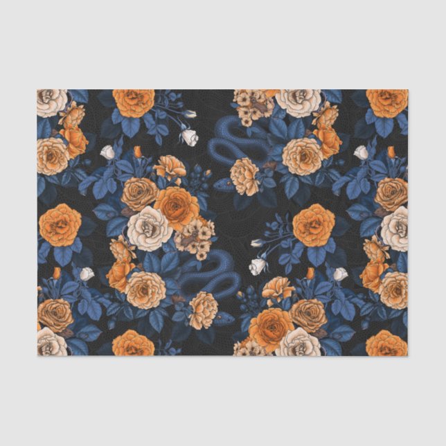 Papier Mousseline Caché en rose, orange et bleu (Recto)