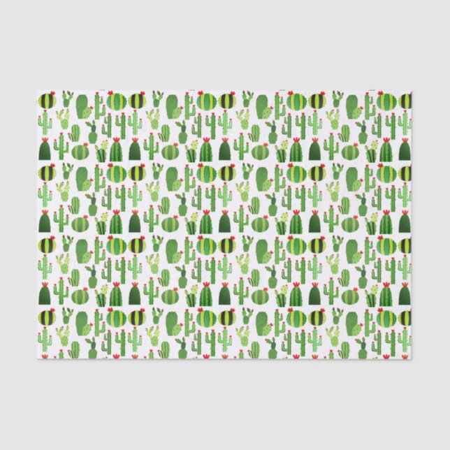 Papier Mousseline Cactus blanc (Recto)