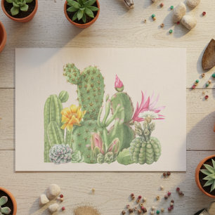 Papier Mousseline Cactus Jardin Cactus Sud-Ouest aquarelle