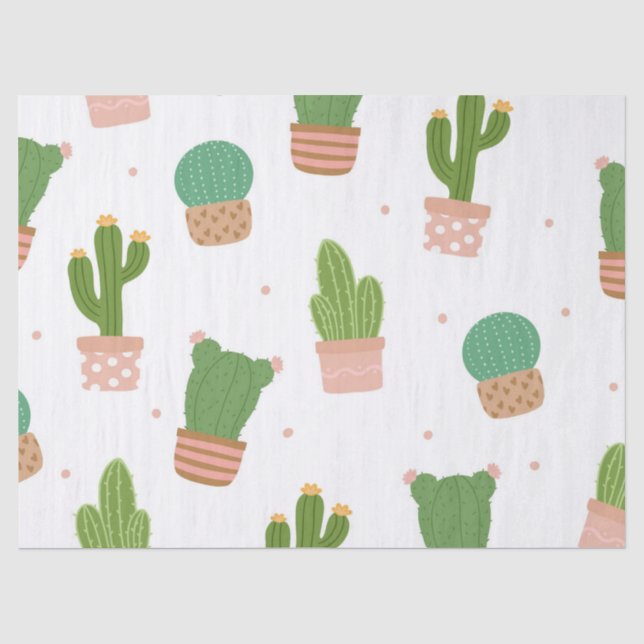 Papier Mousseline Cactus Motif (Recto)