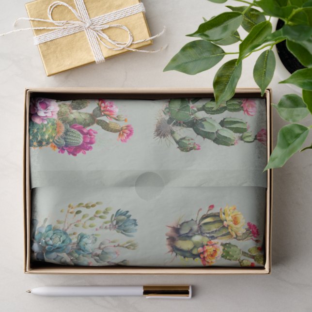 Papier Mousseline Cactus saguaro succulent tropical (Cadeau)