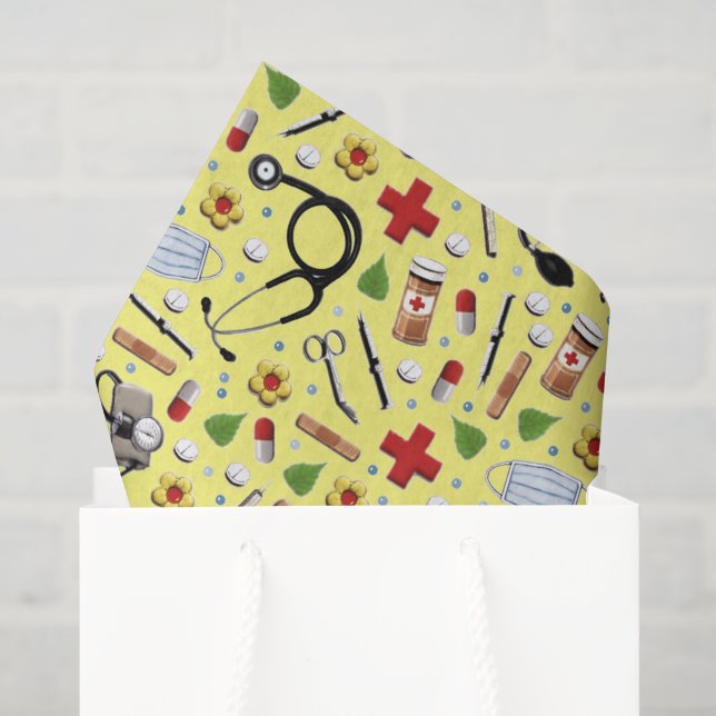 Papier Mousseline Cadeau à thème Médicale (Sac cadeau)