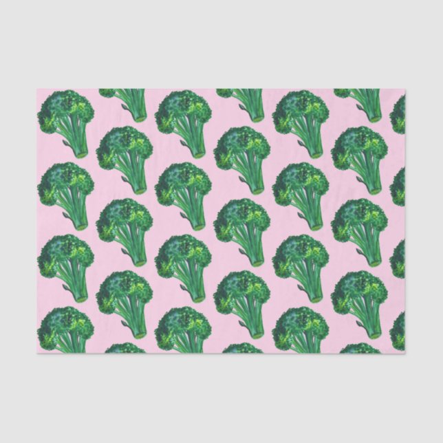 Papier Mousseline Cadeau Aquarelle Big Broccoli (Recto)