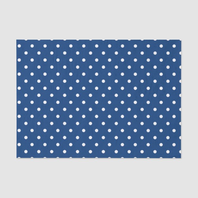 Papier Mousseline Cadeau bleu-foncé de bébé de point de polka (Recto)