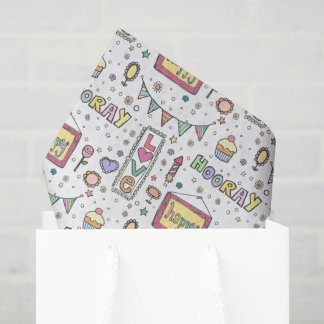 Papier Mousseline Cadeau de motif d'anniversaire original de fête Ho