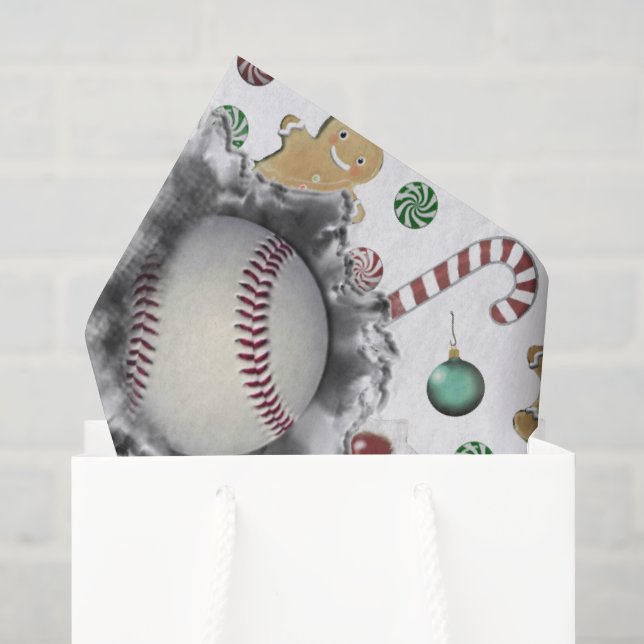 Papier Mousseline Cadeau de Noël de baseball (Sac cadeau)