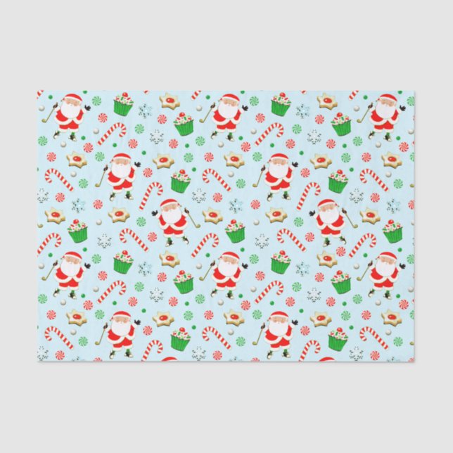 Papier Mousseline Cadeau de Noël de golf (Recto)
