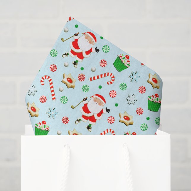 Papier Mousseline Cadeau de Noël de golf (Sac cadeau)