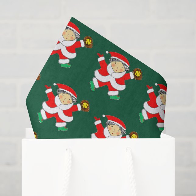 Papier Mousseline Cadeau de Noël de softball (Sac cadeau)