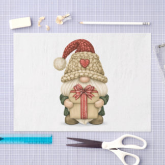 Papier Mousseline Cadeau de Noël Gnome