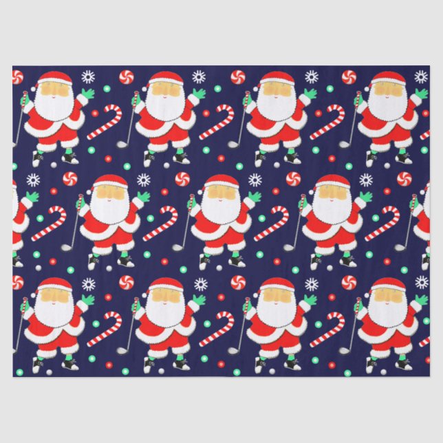 Papier Mousseline Cadeau de Noël Golf (Recto)
