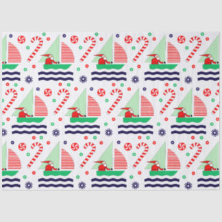 Papier Mousseline Cadeau de Noël nautique de voile