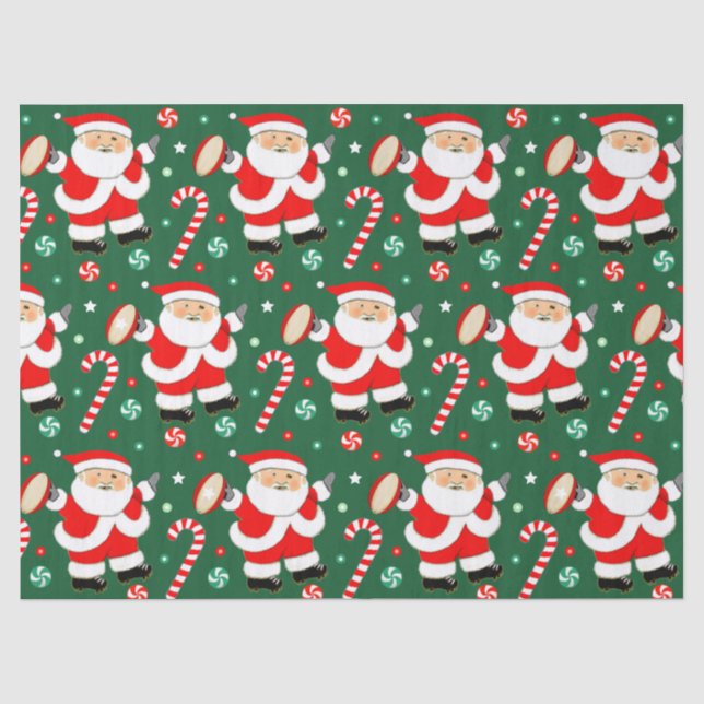 Papier Mousseline Cadeau de vacances de Noël de rugby (Recto)