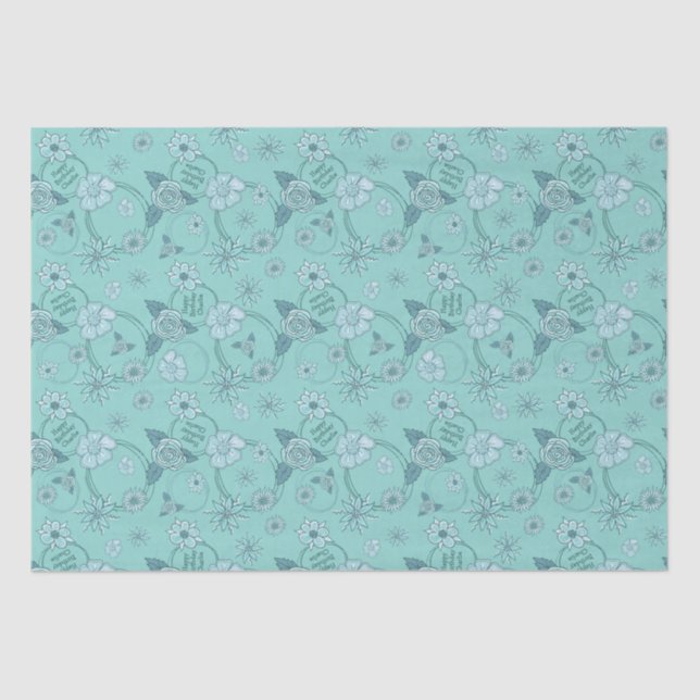 Papier Mousseline Cadeau Fleur sauvage personnalisé (Recto)