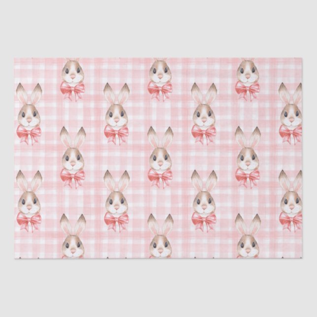 Papier Mousseline Cadeau lapin rose Pastel (Recto)