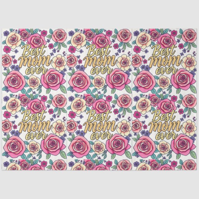 Papier Mousseline Cadeau Luxe Floral Moderne Collection (Recto)