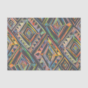 Papier Mousseline Cadeau Motif de diamants Rainbows géométriques