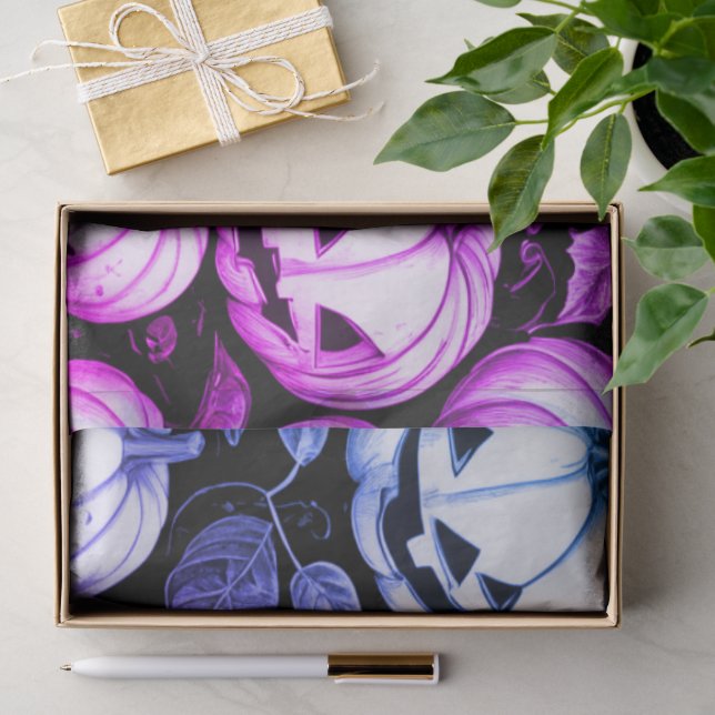 Papier Mousseline Cadeau noir Citrouille d'Halloween (Cadeau)