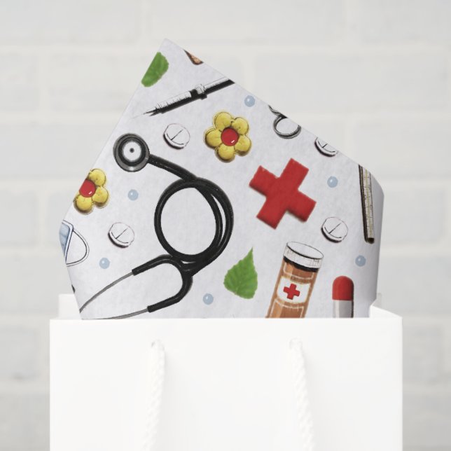 Papier Mousseline Cadeau pour médecin ou infirmière (Sac cadeau)