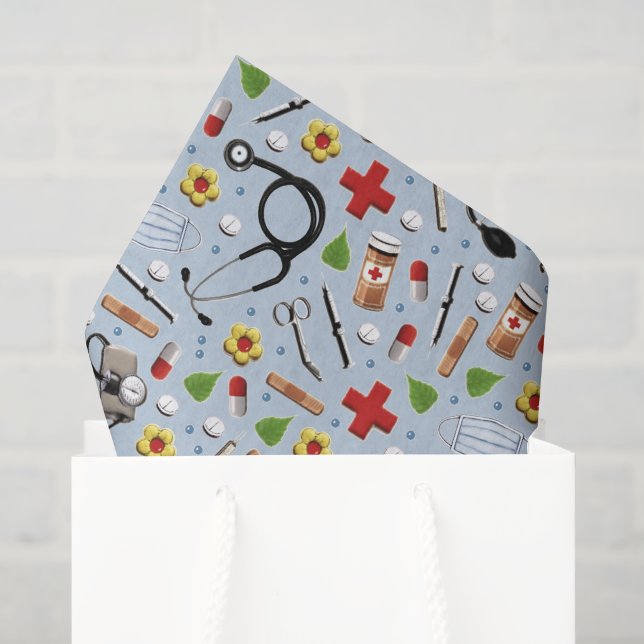 Papier Mousseline Cadeau sur le thème médical (Sac cadeau)