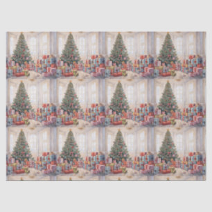 Papier Mousseline Cadeaux d'arbre du matin de Noël