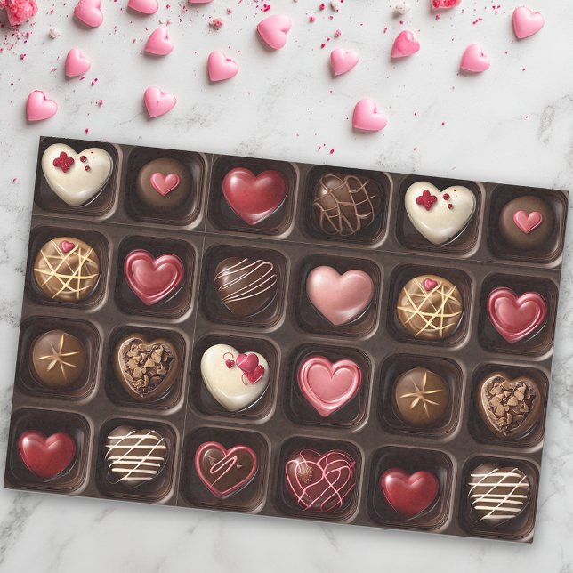 Papier Mousseline Cadeaux de chocolat de la Saint-Valentin (Créateur téléchargé)
