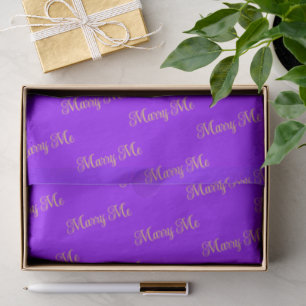 Papier Mousseline Cadeaux de proposition 'Marry Me' Violet et Jaune