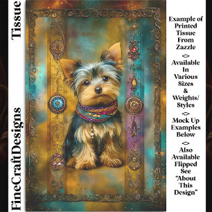 Papier Mousseline Cadre baroque de chien Yorkshire Terrier DY3L Déco