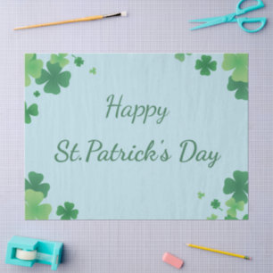 Papier Mousseline Cadre de trèfle minimaliste pour la Saint-Patrick