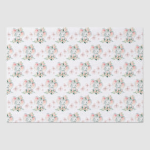 Papier Mousseline Cadre éléphant floral mignon pour Baby Shower
