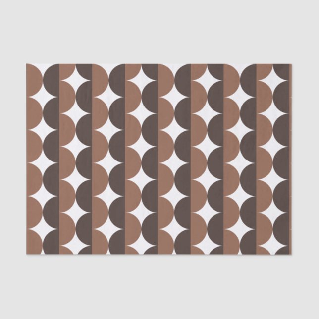 Papier Mousseline Café Brown Mocha Century Moderne Wavy (Recto)
