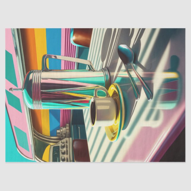 Papier Mousseline Café du matin du dîner brillant (Recto)