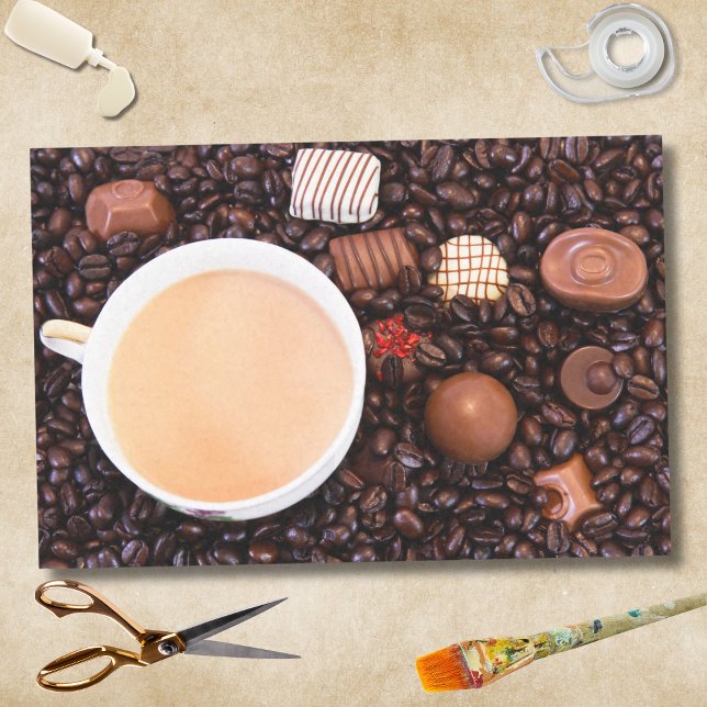 Papier Mousseline Café et chocolat en gros plan (Créateur téléchargé)