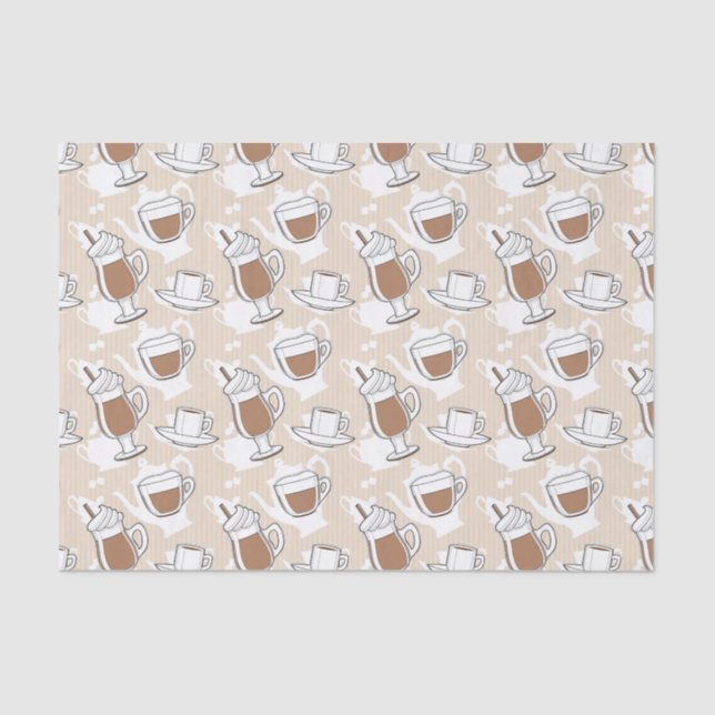 Papier Mousseline Café, motif doux (Recto)