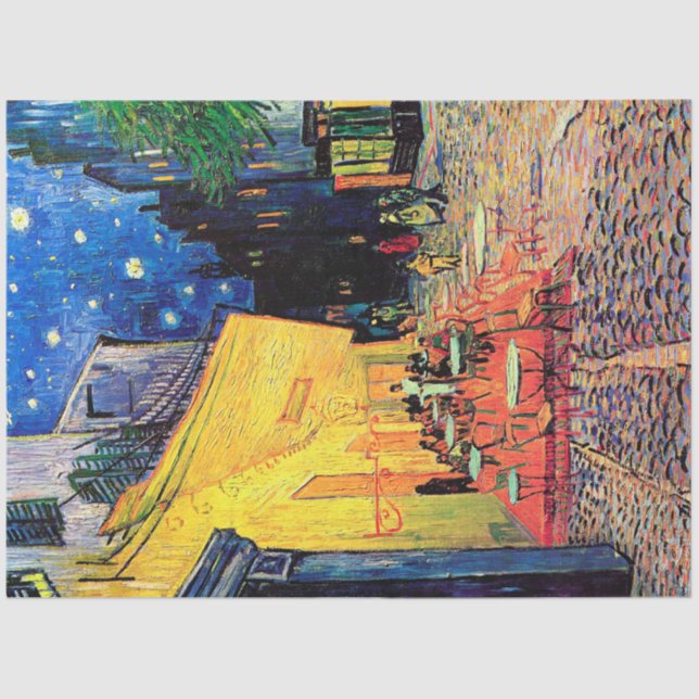 Papier Mousseline Cafe Terrace at Night, Vincent van Gogh, 1888 (Recto)