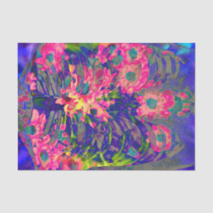 Papier Mousseline Cage florale de Rib Squelette Rose violet Art Vint