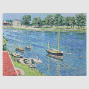 Papier Mousseline Caillebotte - Seine à Argenteuil, Bateaux à l'ancr