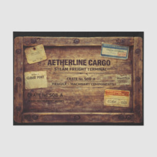 Papier Mousseline Caisse de Fret Steampunk en Bois FB9 Découpage