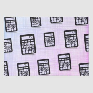 Papier Mousseline Calculatrice Comptable Coeur rose bleu pourpre
