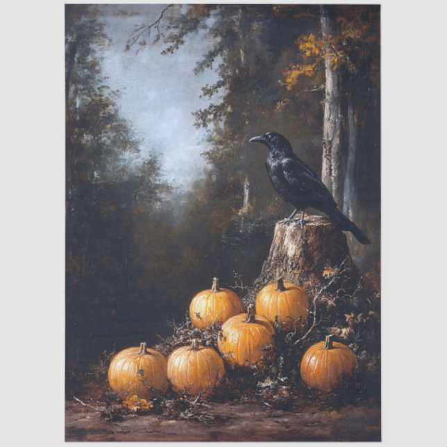 Papier Mousseline Calico Kitten Assis Entre Les Feuilles D'Automne D (Recto)