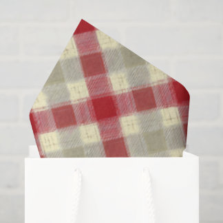 Papier Mousseline Calicot de Noël crème rouge Cottagecore rustique