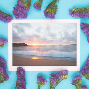 Papier Mousseline California Beach Sunset Ocean Waves