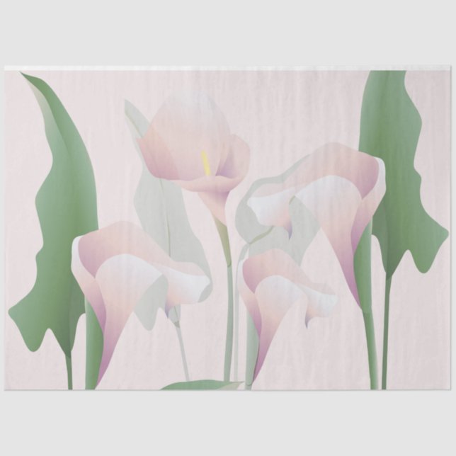 Papier Mousseline Calla Lily rose Découpage florale (Recto)