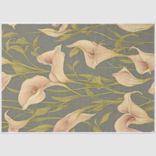 Papier Mousseline Calla lis fleurs éphémère vintage motif