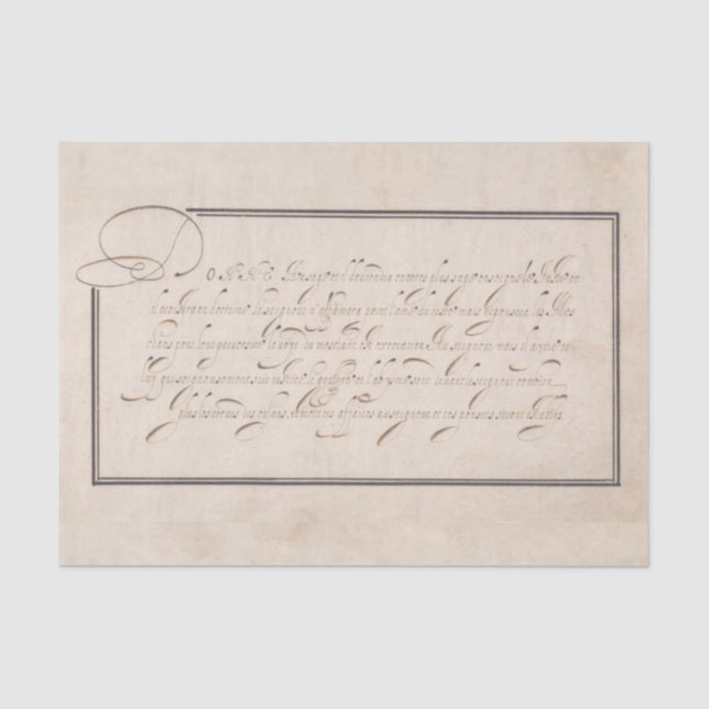 Papier Mousseline Calligraphie française écriture manuscrite Parchem (Recto)